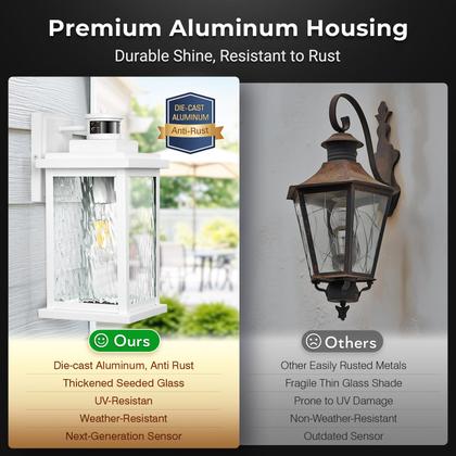 Imagem de Luminária VIANIS com sensor de movimento ajustável branca ao ar livre