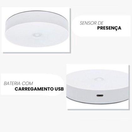 Imagem de Luminárias Led Sem Fio Com Sensor de Presença USB Recarregável 