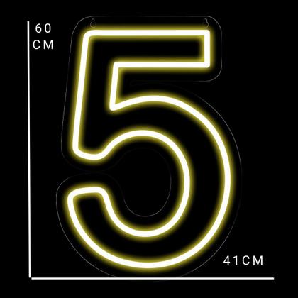 Imagem de Luminoso Numero Neon Led 50 Cm Festa De 0 A 9
