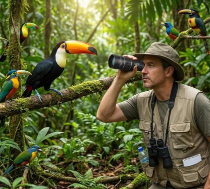 Imagem de Luneta Monóculo e Apito Profissional Tucano Observar Aves