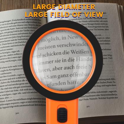 Imagem de Lupa AIXPI 30X com luz 12 LED para leitura de laranja