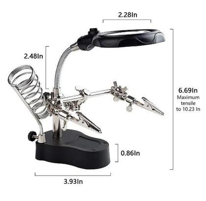 Imagem de Lupa com Suporte e Pinça e Suporte para Ferro de Soldar DS 126-2