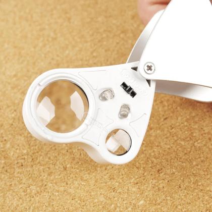 Imagem de Lupa Conta Fio 30x 60x Lente Dupla Com LED Branco Portátil Otimizada 98896