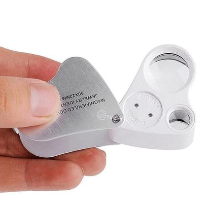 Imagem de Lupa Conta Fio 30x 60x Lente Dupla Com LED Branco Portátil Otimizada 98896