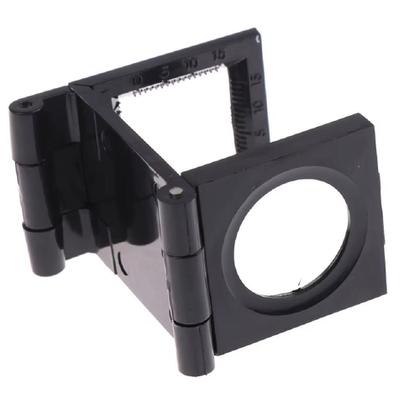 Imagem de Lupa conta fios 10x mini mesa bancada suporte dobravel lente optica 28mm escala profissional