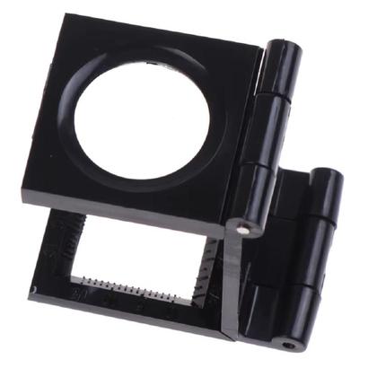 Imagem de Lupa conta fios 10x mini mesa bancada suporte dobravel lente optica 28mm escala profissional
