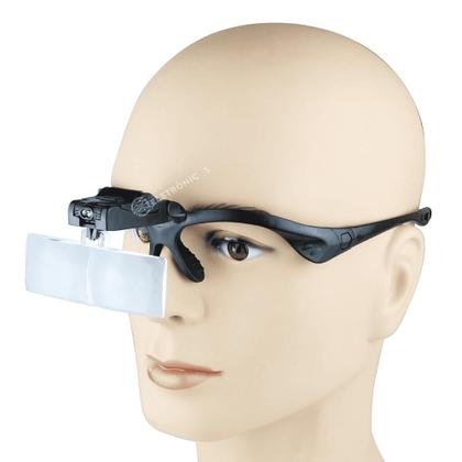 Imagem de Lupa De Aumento Para Cabeça Óculos 5 Lentes E Luz LED Com Fita Elástica XM60251