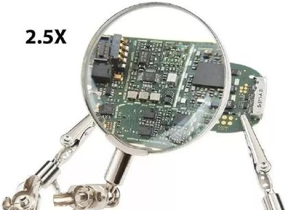 Imagem de Lupa de Bancada C/ Duas Garras e Suporte P/ Ferro de Solda