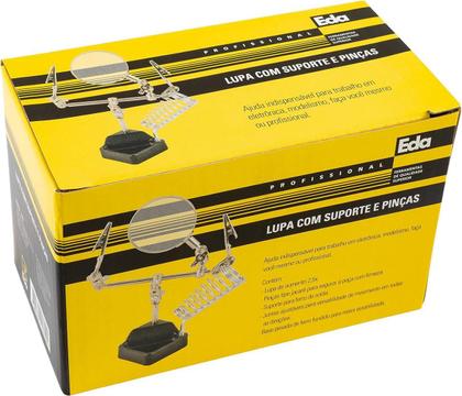 Imagem de Lupa de Bancada C/ Duas Garras e Suporte P/ Ferro de Solda