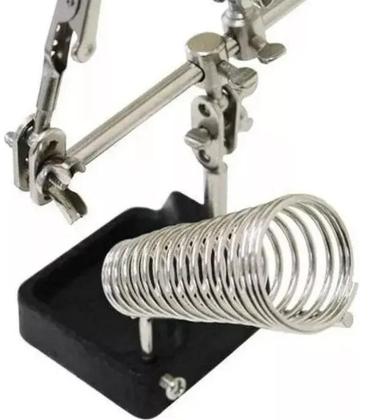 Imagem de Lupa de Bancada C/ Duas Garras e Suporte P/ Ferro de Solda