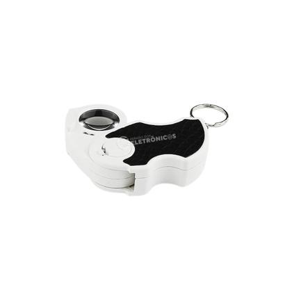 Imagem de Lupa De Bolso 25mm Conta Fios Luz LED Branco e Uv Relojoeiro Ourives Otimizada 45x 710111