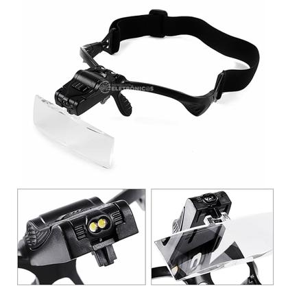 Imagem de Lupa De Cabeça Iluminação 2 Leds 5 Lentes Ideal P/ Conserto E Artesanato XM60251