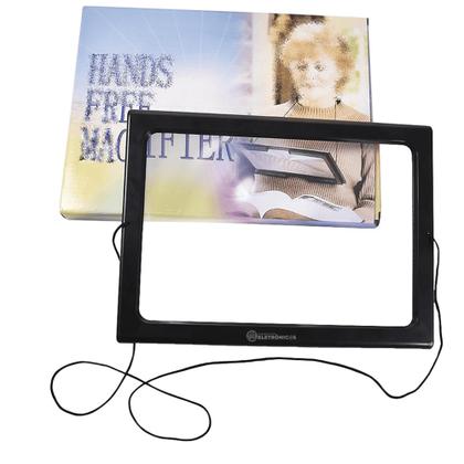 Imagem de Lupa de Leitura Suporte Para Mesa Ideal Para Livros Amplia Até 2.5x Iluminada Em Acrilico TH275205C