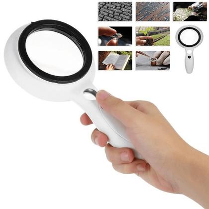 Imagem de Lupa De Mão 8 + 1 Led 2 Lente Ler Livros Revista 69028l