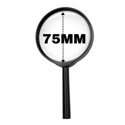 Imagem de Lupa de Mão Manual Lente Aumento 2x Zoom Leitura 75mm