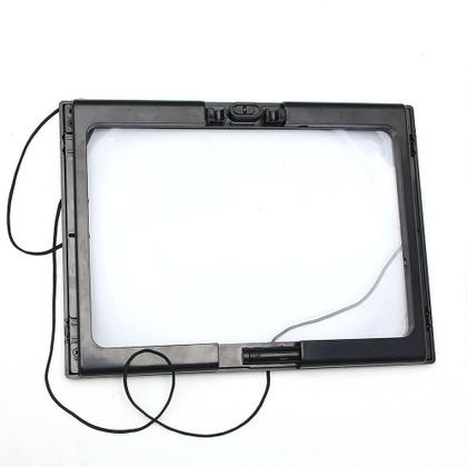 Imagem de Lupa de mesa a4 3x com iluminação led suporte mãos livres