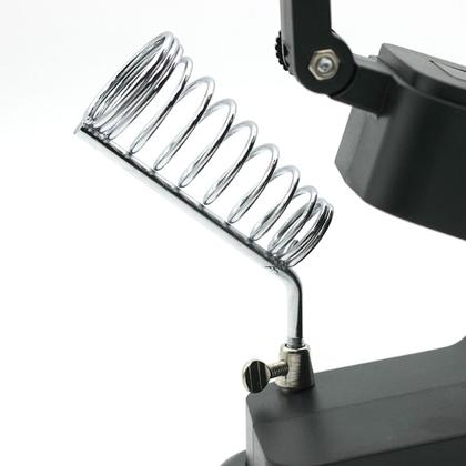 Imagem de Lupa De Mesa Bancada 16 LEDs Com Garras Suporte Ferro Solda 3 Gavetas CBRN20393 - Commerce Brasil