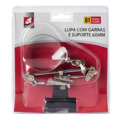 Imagem de Lupa De Mesa Com Suporte Garras Ferro Articulável 60mm