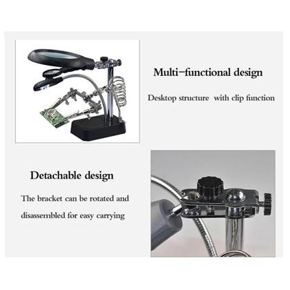 Imagem de Lupa De Mesa E Bancada Com Luminária E Clip Com Cabo USB