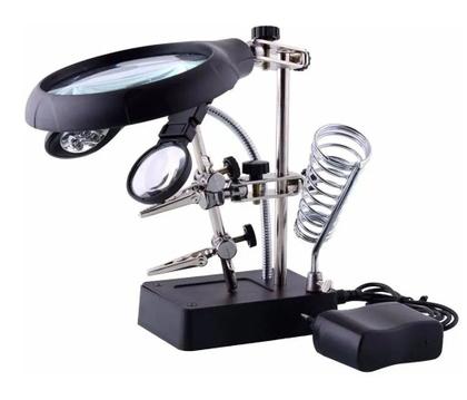 Imagem de Lupa de mesa e bancada com luminária e clip - fd-005