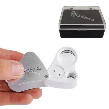 Imagem de Lupa Iluminação Led Branco E Uv Ampliação 25x25mm Potente Portátil 9889A