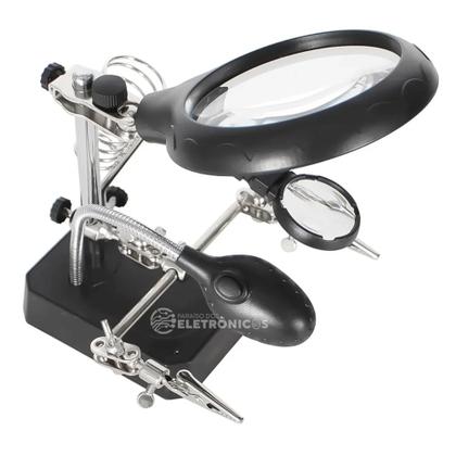 Imagem de Lupa Led Estação De Trabalho Multifuncional Suportes Garras KPAA004