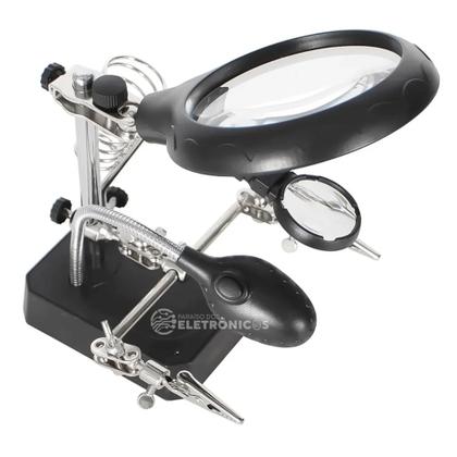 Imagem de Lupa Led Estação De Trabalho Multifuncional Suportes Garras KPAA004