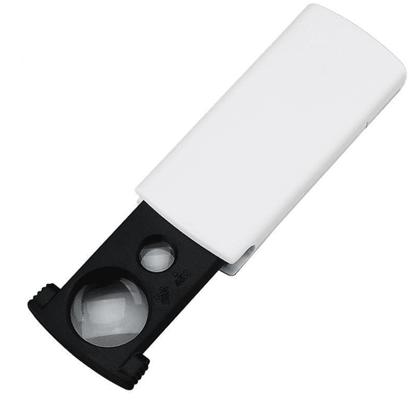 Imagem de Lupa Lente Ampliação 20x e 45x Com Luz LED Para Leitura Idosos, Bolso - 92045