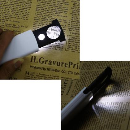 Imagem de Lupa Lente Ampliação 20x e 45x Com Luz LED Para Leitura Idosos, Bolso - 92045