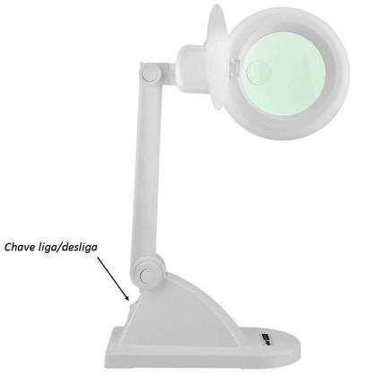 Imagem de Lupa Luminária de Mesa Led 3D 12D Touch Bivolt Solver HL-200