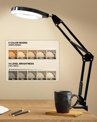 Imagem de Lupa NAKOOS 10X e 5X com luz, lâmpada de mesa branca