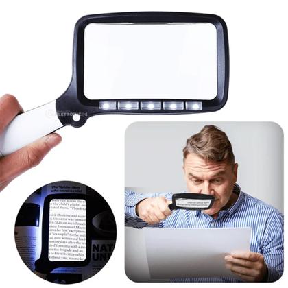 Imagem de Lupa Retangular Dobrável Com Iluminação Led E A Lente De Aumento Com Zoom Flexível 2x 108631