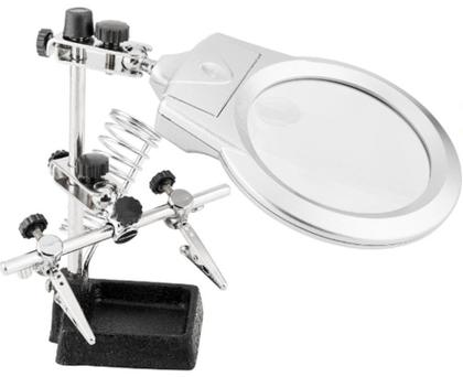 Imagem de Lupa Suporte Ferro de Solda Led Solver SLP-100