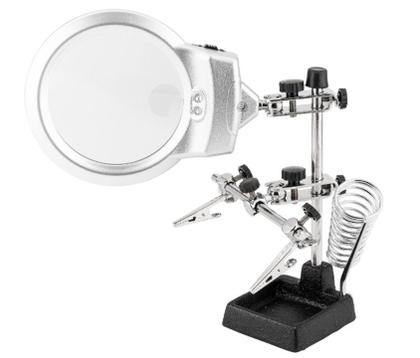 Imagem de Lupa Suporte Ferro de Solda Led Solver SLP-100