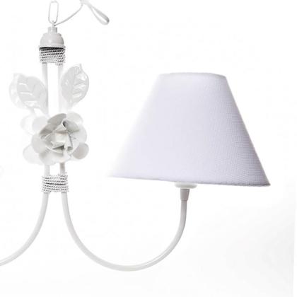 Imagem de Lustre 2L Simples 2 Flores G Branco Quarto Bebê Infantil Menina Menino