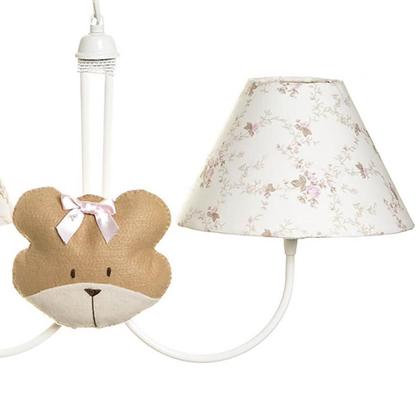 Imagem de Lustre 2L Simples Com 2 Caras De Ursa Quarto Bebê Infantil Menina