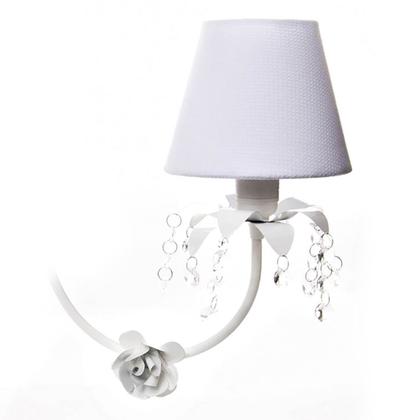 Imagem de Lustre 3L Primavera Cristais 3 Flores P Branco Quarto Bebê Infantil Menina Menino