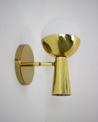 Imagem de Lustre Arandela Cone  Articulável Bola 12cm Globo Dourado 238