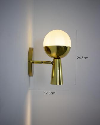 Imagem de Lustre Arandela Cone  Articulável Bola 12cm Globo Dourado 238