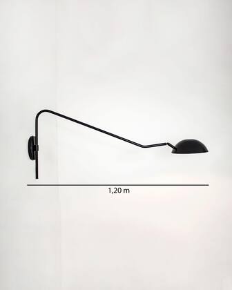 Imagem de Lustre Arandela Dome Articulada Industrial 120cm Preto 640