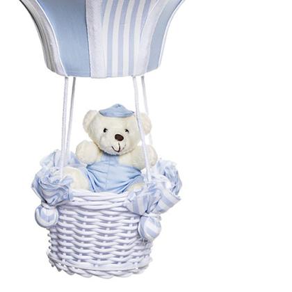 Imagem de Lustre Balão Grande Azul Com Ursinho Quarto Bebê Infantil Menino
