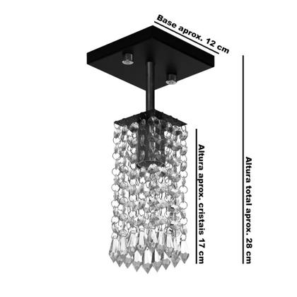 Imagem de Lustre Clearcrillic Cristal Acrílico Quadrado Branco/Dourado