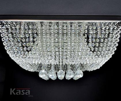 Imagem de Lustre Cristal Legítimo ACQUA 40x40cm 8XG9 - Base inox - Kasa ARQ