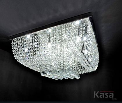 Imagem de Lustre Cristal Legítimo ACQUA 40x40cm 8XG9 - Base inox - Kasa ARQ