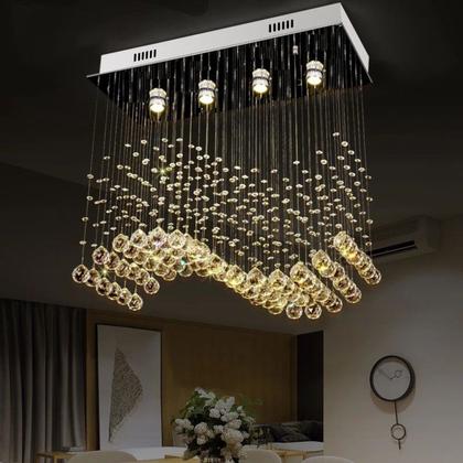 Imagem de Lustre cristal legitimo - champanhe gold ondas