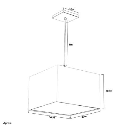 Imagem de Lustre Cupula Pendente Dome Quadrado 30x20cm Bege