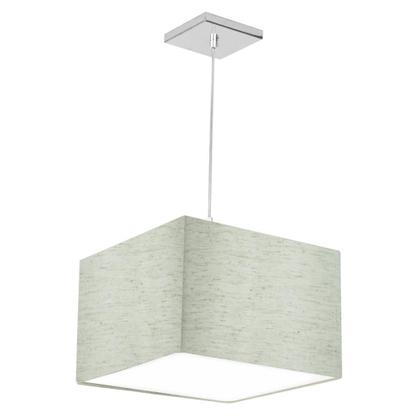 Imagem de Lustre Cupula Pendente Dome Quadrado 30x20cm Linho Claro