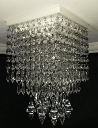 Imagem de Lustre De Cristal Acrilico Dubai Sala 3 Camadas Alto Brilho