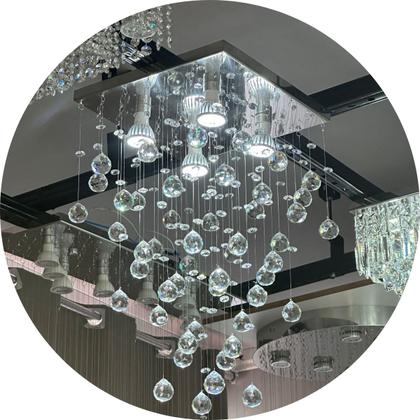 Imagem de Lustre de Cristal K9 30x30 Para Sala de Jantar e Quarto