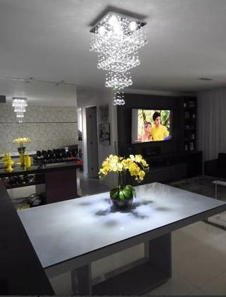 Imagem de Lustre De Cristal P/ Sala Torres Base De Embutir De 38x38cm